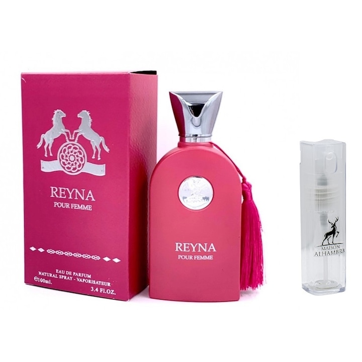 Set Apa de parfum, Alhambra Reyna, de dama, 100 ml cu Kit Travel Reincarcabil 10 ml