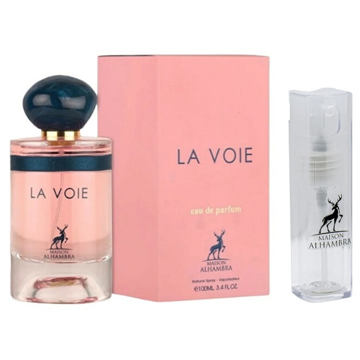 Set Apa de parfum, Alhambra LA VOIE, de dama, 100 ml cu Kit Travel Reincarcabil 10 ml