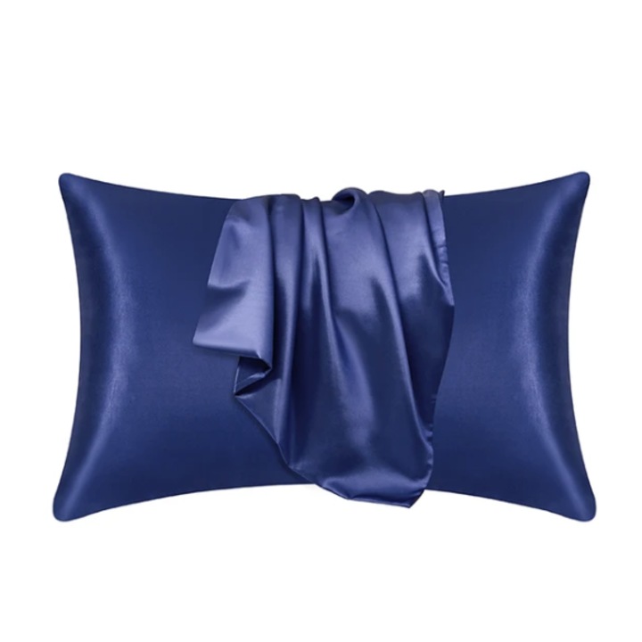 Fata de Perna din Satin pentru Par si Ten, Dimensiune 51 x 66, Set 2 Bucati, Culoare Albastru