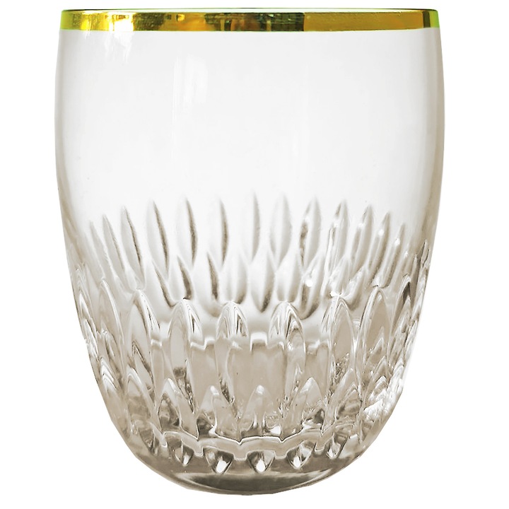 Чаша SmartDecor 14104, Кристал, Златен кант, 250 ml