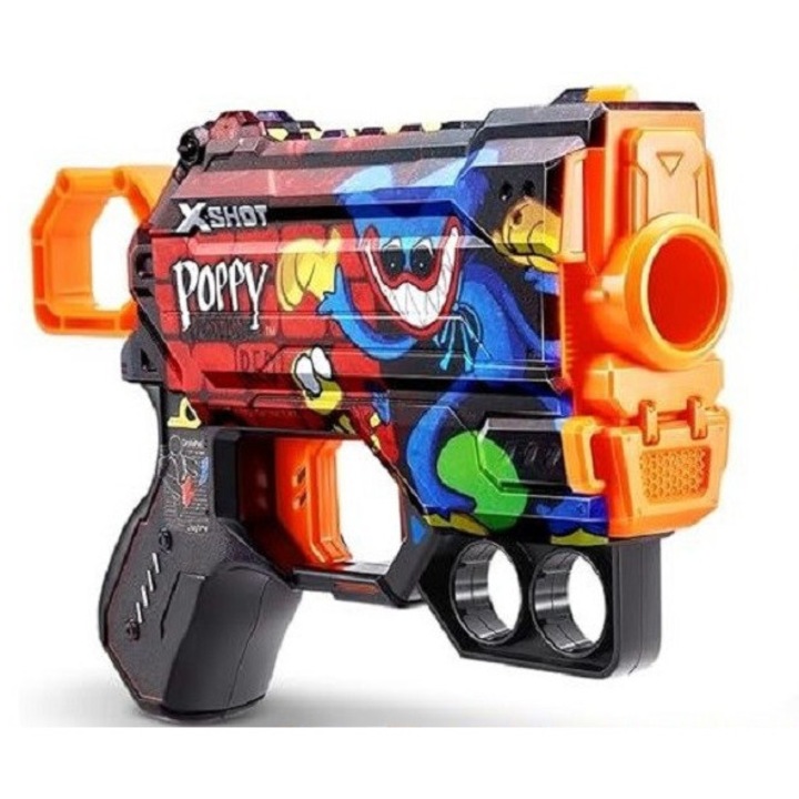 Jucarie Pistol X−Shot Skins Menace, Poppy Playtime, Toony, 8 cartuse, S1, Zuru