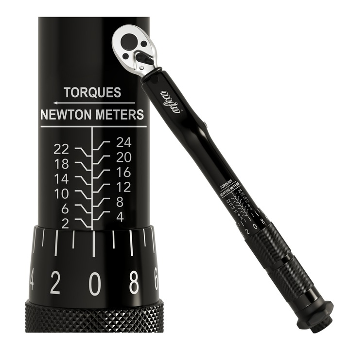 Cheie dinamometrica, MJW, 1/4", 2-24 Nm, Negru