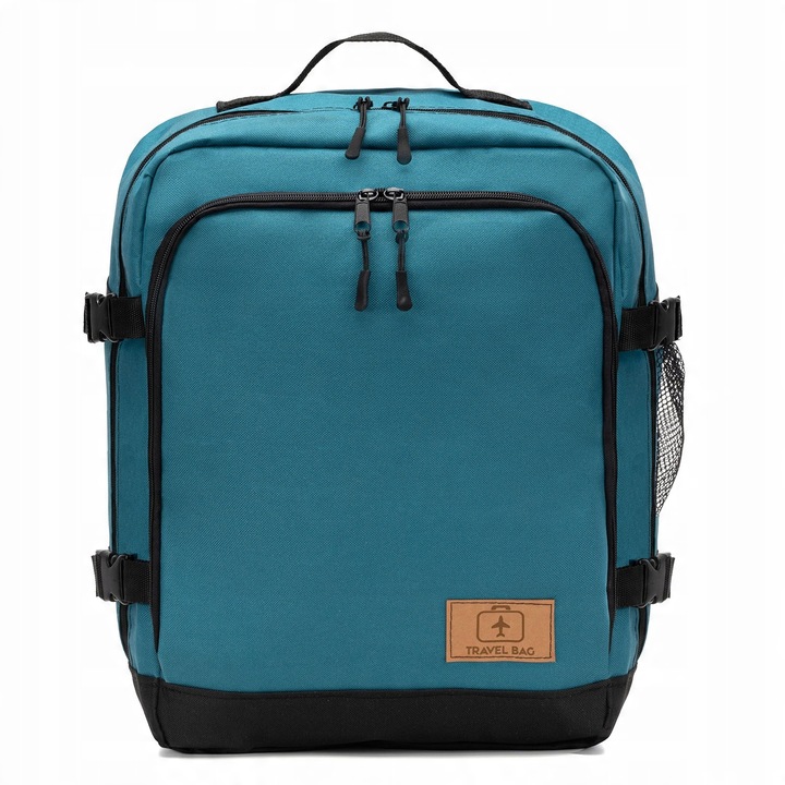 Rucsac Bagaj Mana Ferocity, 40x30x20cm, 24L, Verde-Portocaliu, Poliester Impermeabil, Usor, Spate Intarit, Conform Wizzair, Produs Polonez