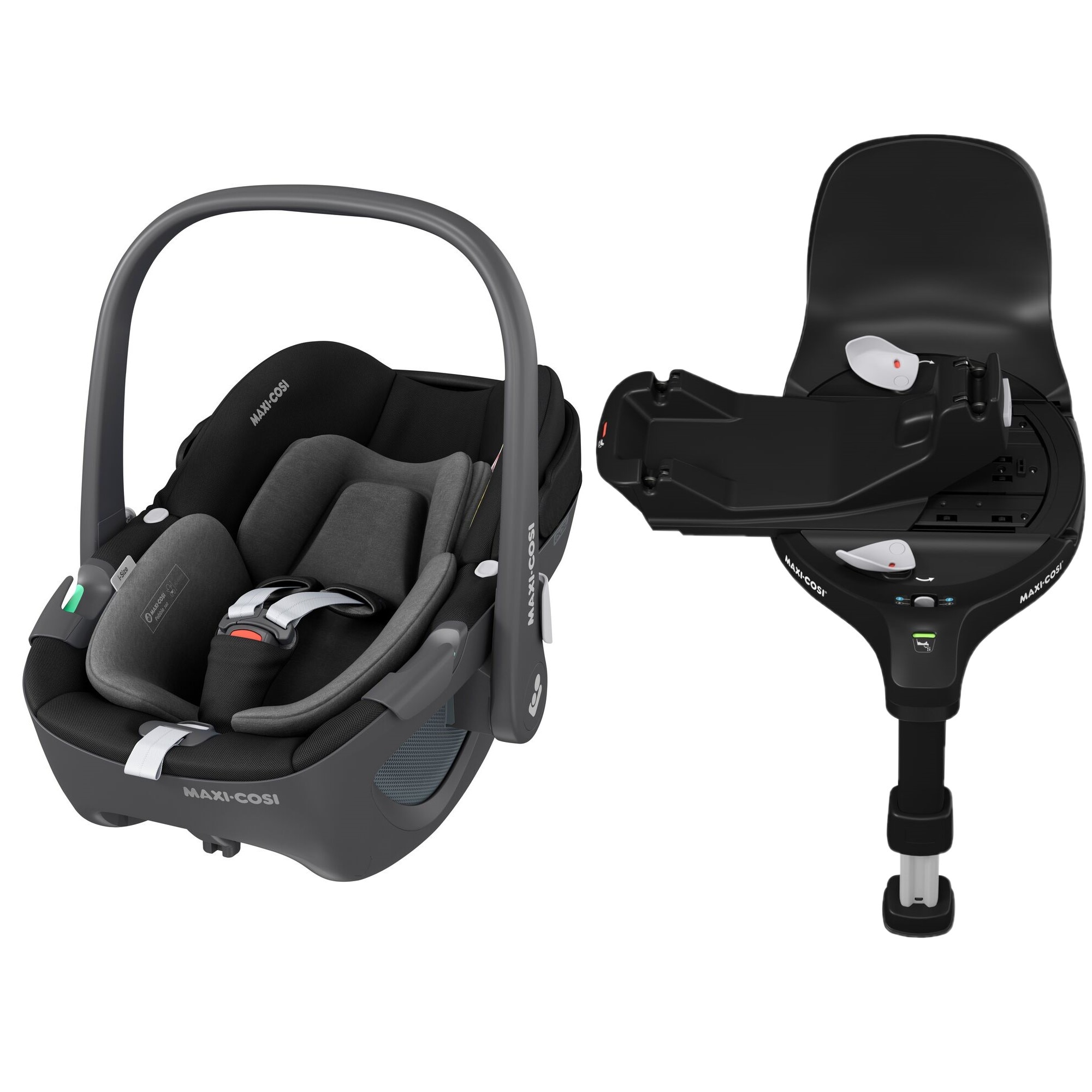 Pachet Maxi-Cosi Cos Auto Pebble 360 I-Size Essential Black, 40-82 cm, cu  Baza Auto FAMILYFIX 360 PRO 