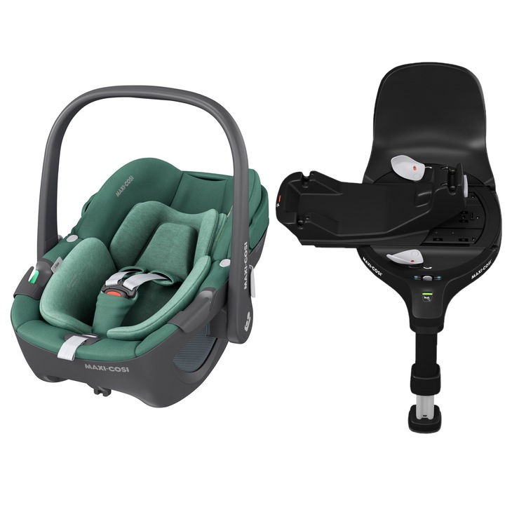 Комплект Maxi-Cosi столче за кола Pebble 360 I-Size Essential Green, 40-82 см, с FAMILYFIX 360 PRO Car стойка