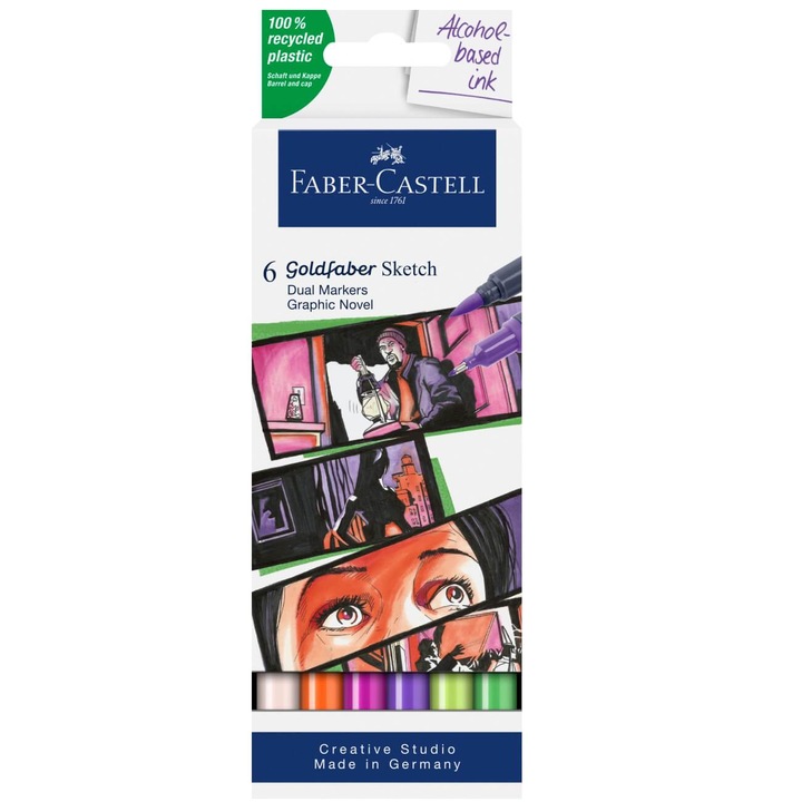 Комплект маркери за скици Novel Faber-Castell с 2 края 6