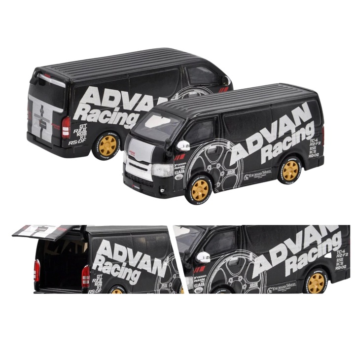 Macheta Auto Era Car 1/64 Toyota Hiace Advan Racing Livery, black/grey