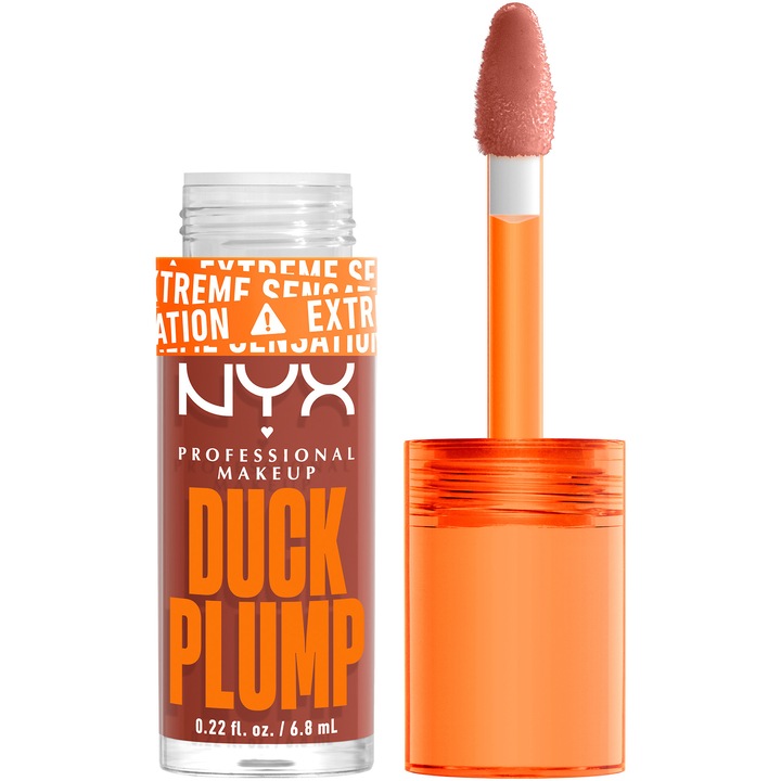 Luciu de buze NYX PM Duck Plump, 7 ml, Brown of applause