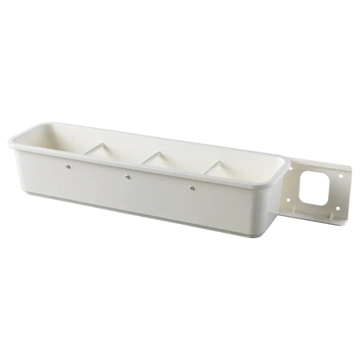 Recipient culisant tip organizator pentru baie/bucatarie, eficientizare spatiu, practic, 15x55x11 cm, din polipropilena, alb