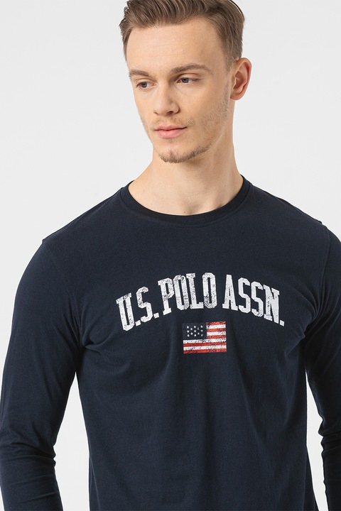 U.S. Polo Assn., Bluza cu imprimeu logo, Bleumarin
