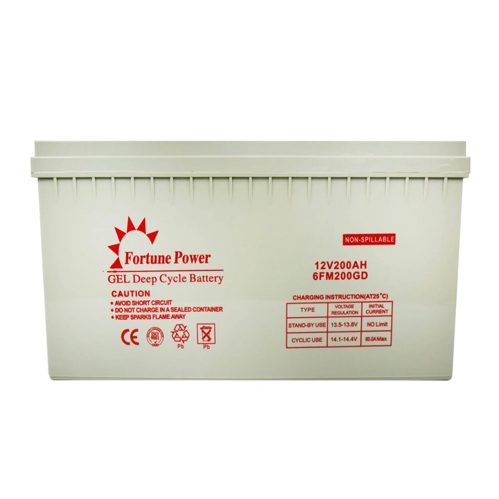 Acumulator cu Gel Fortune Power 200Ah 12V - fiabil si eficient - eMAG.ro