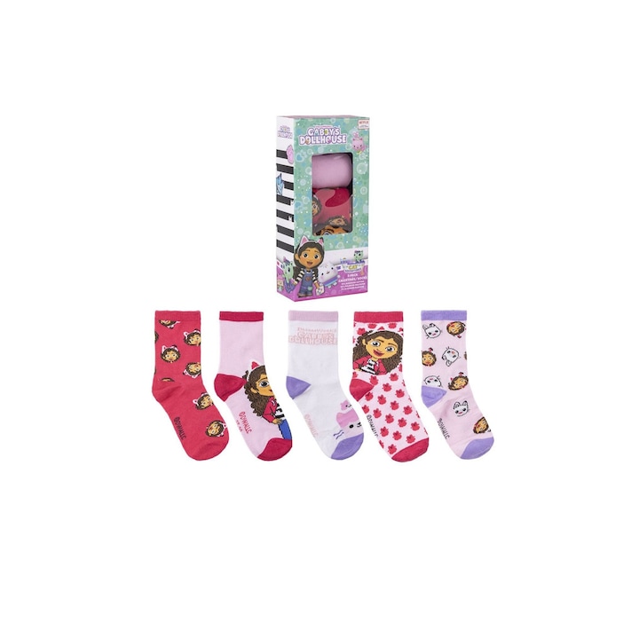 Комплект от 5 броя детски чорапи Gabby's Doll 2900001534 12978, Многоцветен