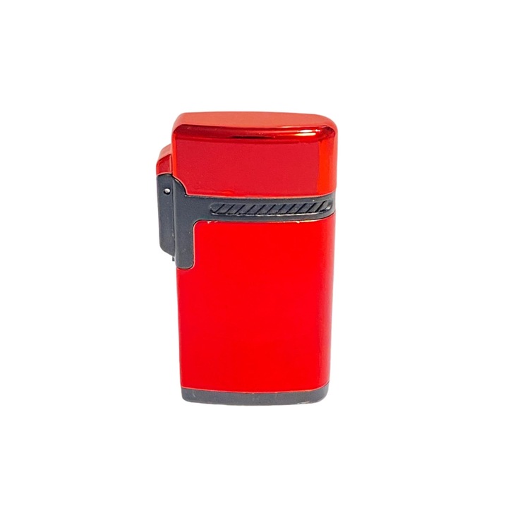 Bricheta metalica Angel antivant, reincarcabila cu gaz, reglaj intensitate flacara, exterior rosu metalizat