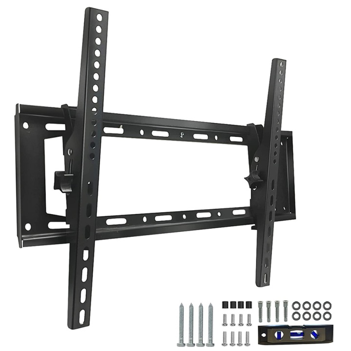 Suport TV de Perete Qsmarter QS3275TF, Universal, Diagonala 32”- 75” (80cm-190cm), Max 50kg, Vesa 100x100 – 400x600, Negru