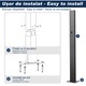 Stalp montare incarcatoare auto electrice, Universal Ufixed, Rezistent la Rugina, Potrivit pentru Utilizare in Exterior, Compatibil cu Incarcatoare Tesla si J1772, Negru