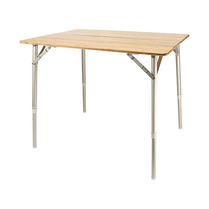 Сгъваема маса за къмпинг, Бамбук, Размер L 100 х 65см