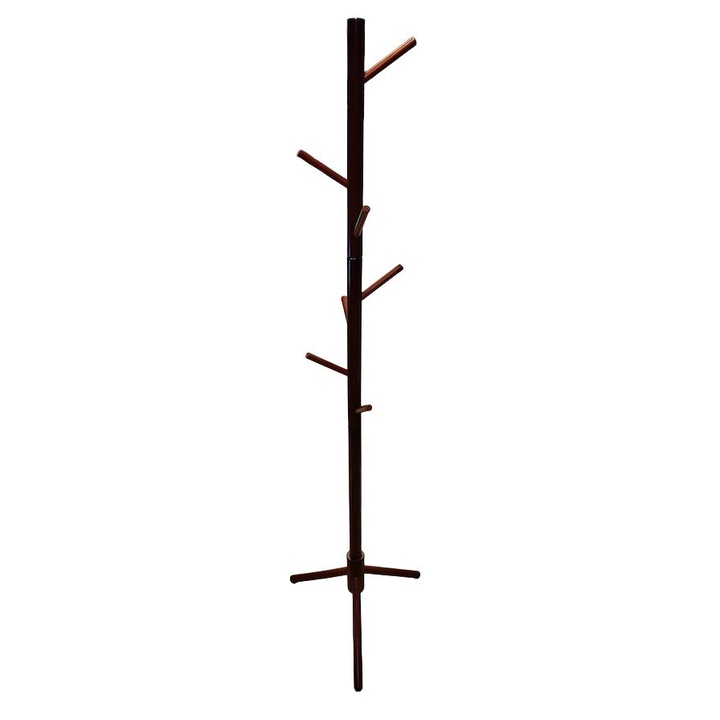 Fa ruhaakasztó, 8 vállfa, barna