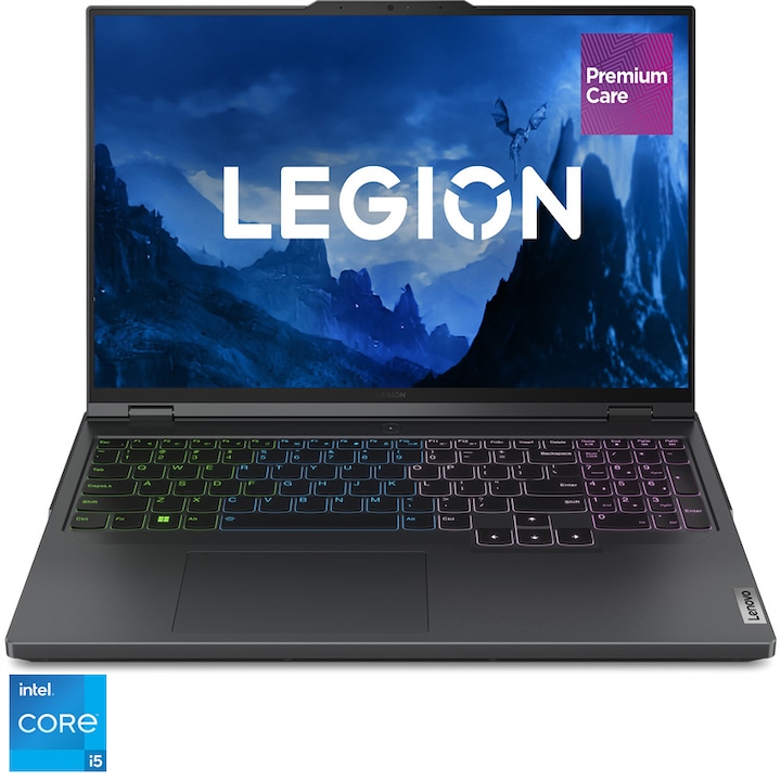 Lenovo Legion Pro 5 16IRX9 Gaming laptop Intel® Core™ i5-14500HX processzorral max. 4.9 GHz, 16", WQXGA, 16GB, 1TB SSD, NVIDIA GeForce RTX 4060 8GB GDDR6, No OS, Nemzetközi angol billentyűzet, Szürke