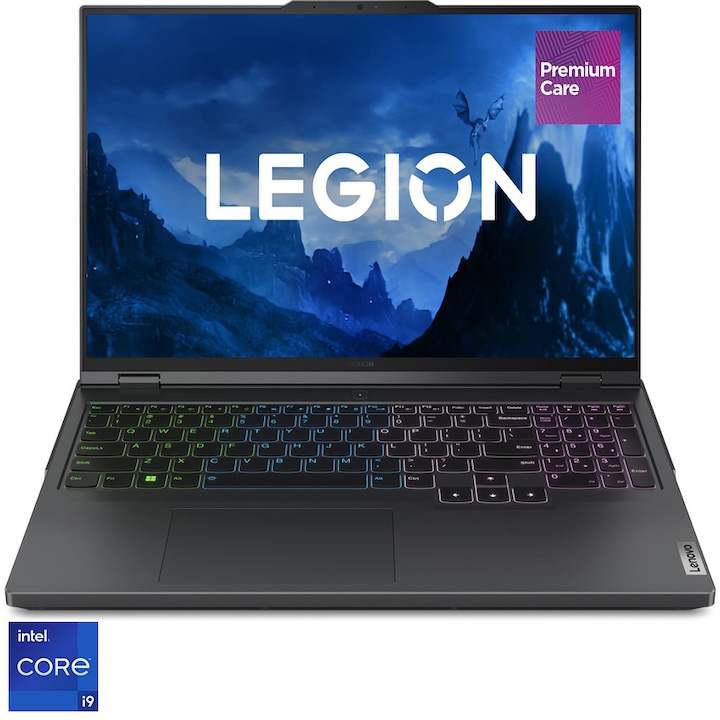 Lenovo Legion Pro 5 16IRX9 Gaming laptop Intel® Core™ i9-14900HX processzorral max. 5.8 GHz, 16", WQXGA, 32GB, 1TB SSD, NVIDIA GeForce RTX 4060 8GB GDDR6, No OS, Nemzetközi angol billentyűzet, Szürke