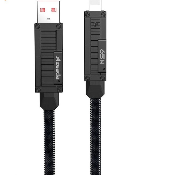 Gyorstöltő adatkábel, 65W, Fekete