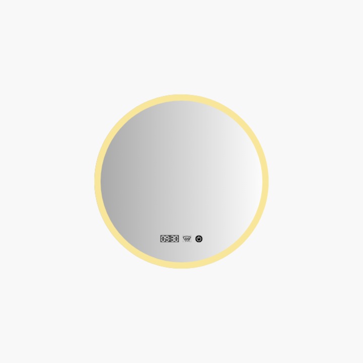Oglinda Led Glassico Cerro Sable DIA 70cm cu Ceas si Dezaburire Led 3 culori