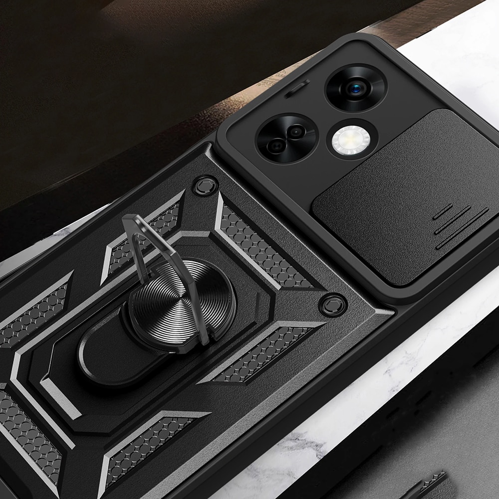 Husa pentru OnePlus Nord CE 3 Lite Premium Hybrid Armor Kickstand, Slider Camera, Antisoc, Protectie Superioara, Negru