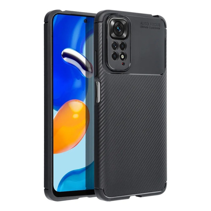 Husa de silicon TPU pentru Xiaomi 13 Pro, New Carbon Design Autofocus, Anti-Soc, Negru