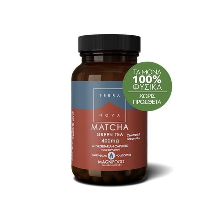 TerraNova Matcha Green Tea 400mg, 50 capsule, bio, antioxidant, antistres, verde
