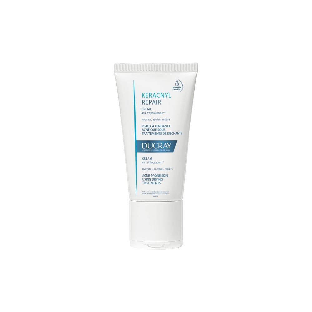 Хидратиращ крем за мазна кожа, Ducray Keracnyl Repair Creme, 50 мл ...