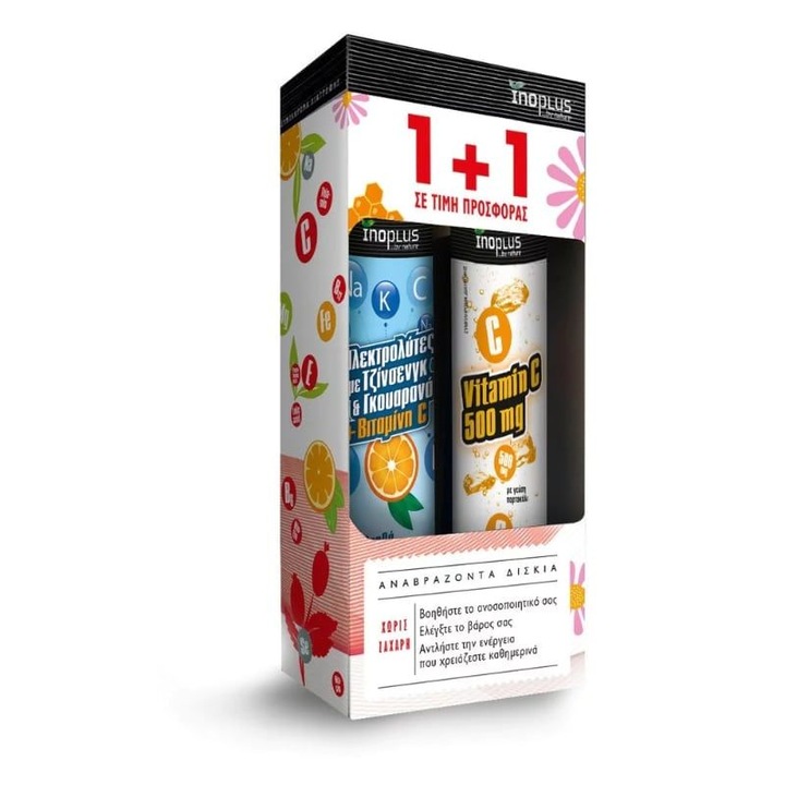 Supliment alimentar Inoplus, Electroliti si Vitamina C, 20+20 tablete efervescente