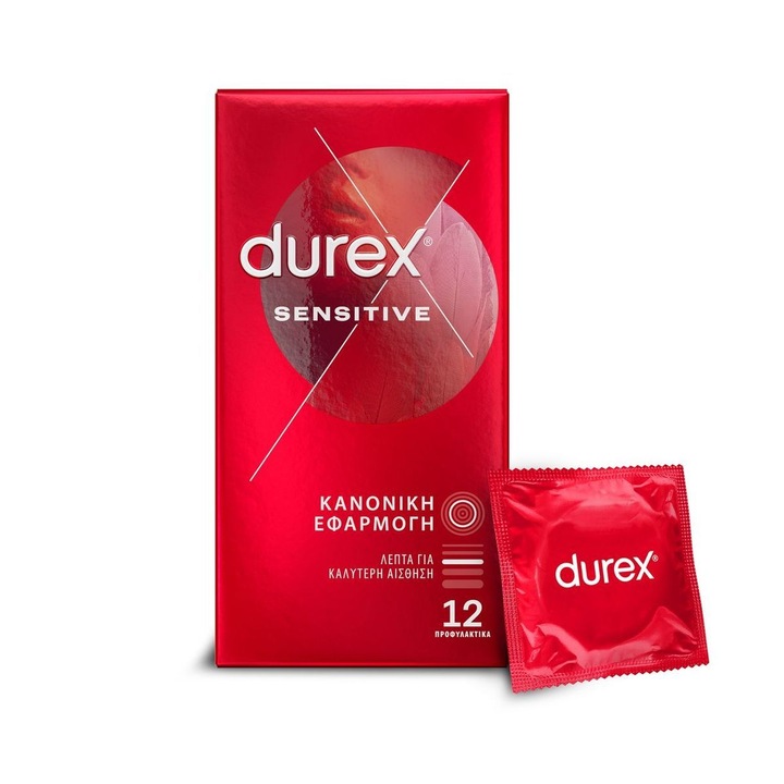 12 db-os óvszer készlet, Durex, piros