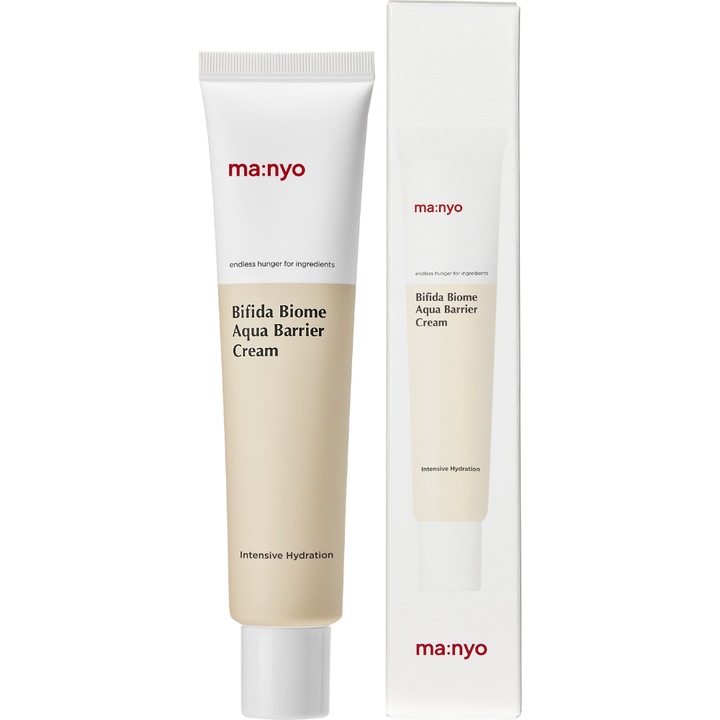 Crema hidratanta Ma:nyo cu probiotice, acid hialuronic si Centella, pentru ten sensibil, Bifida Biome Aqua Barrier Cream 80 ml