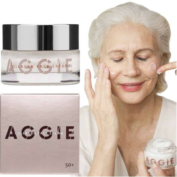 Crema Pentru Fata Anti-Aging, Aggie, Cu Colagen Marin si Acid Hialuronic, Hidratanta, Nutritiva si Regeneranta, Reda Elasticitatea si Netezeste Ridurile, Pentru Ten Matur, 50 ml