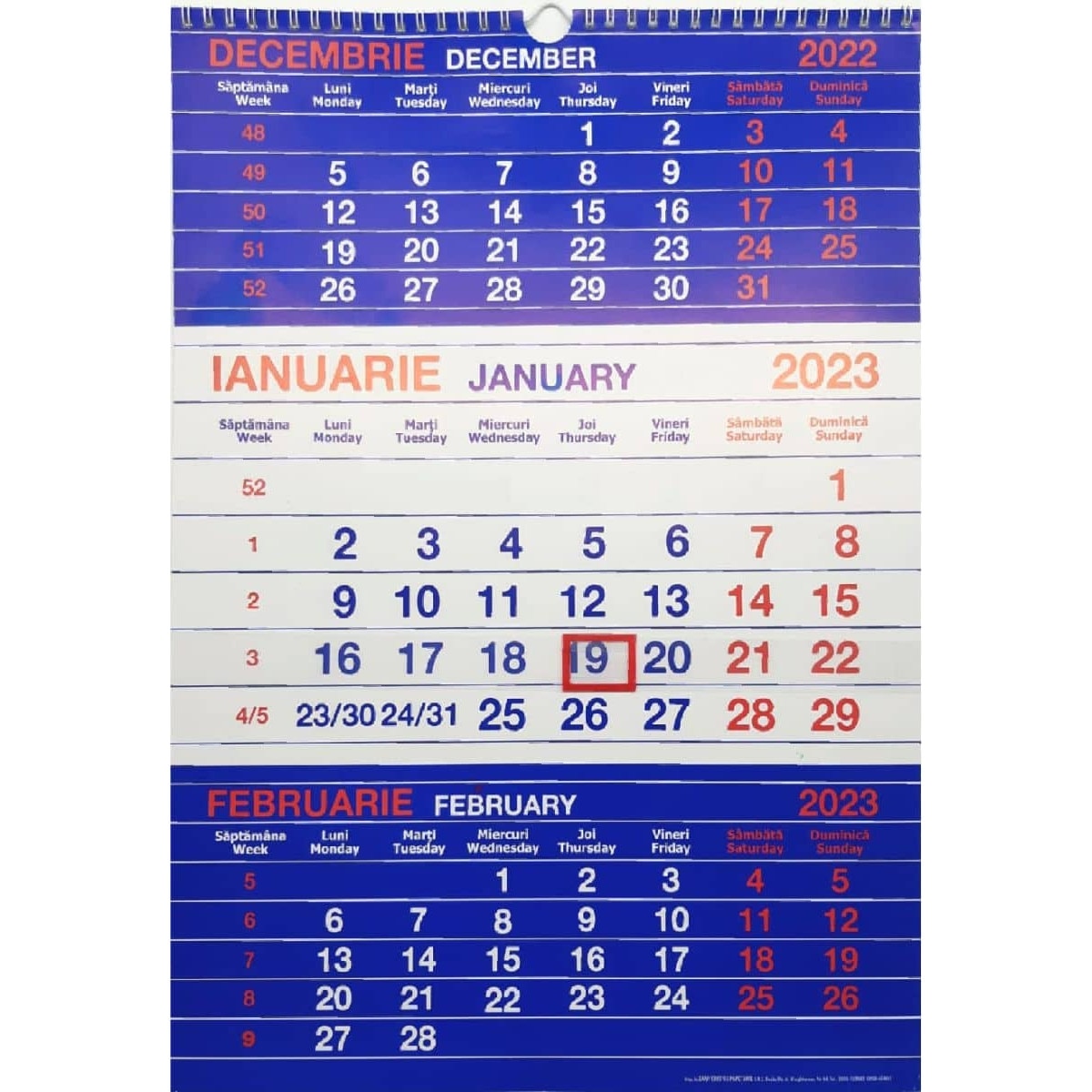 Calendar De Perete Triptic Cu Cursor 2024 eMAG.ro