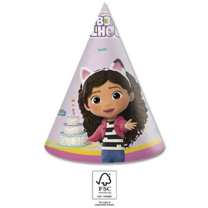 Set 6 coifuri party, Gabby's Dollhouse, 16 cm Mov
