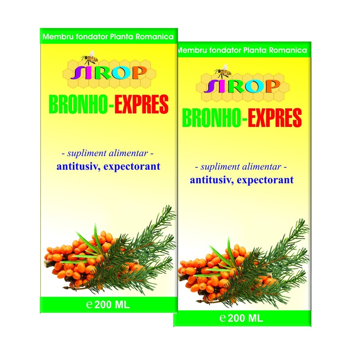Set 2 buc Sirop Bronho-Expres 200 ml, Elidor