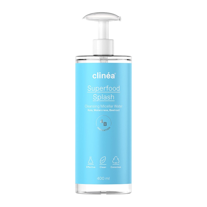 Apa micelara pentru curatare, Clinea Superfood Splash, 400ml