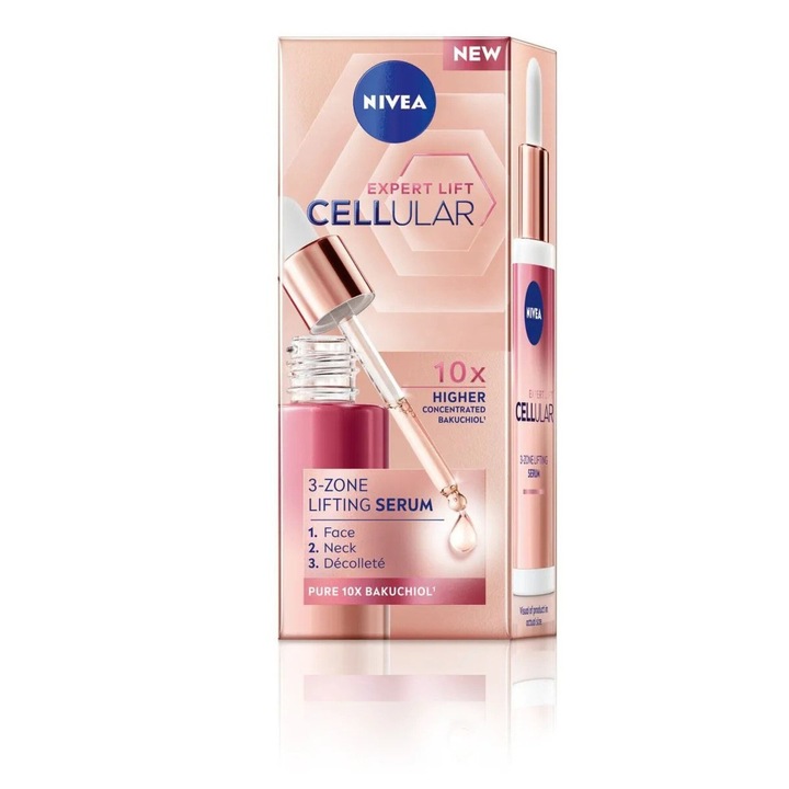 Ser tratament pentru ten / gat / decolteu, Nivea, Expert Lift Cellular, 30 ml