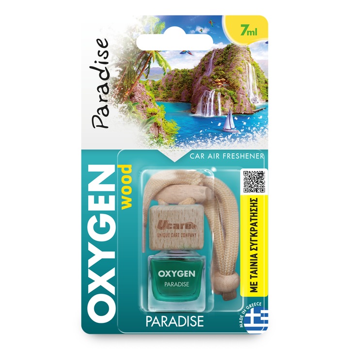 2 üveg folyékony autós légfrissítő készlet, Oxygen Wood, UCARE, Aroma Paradise, 7 ml