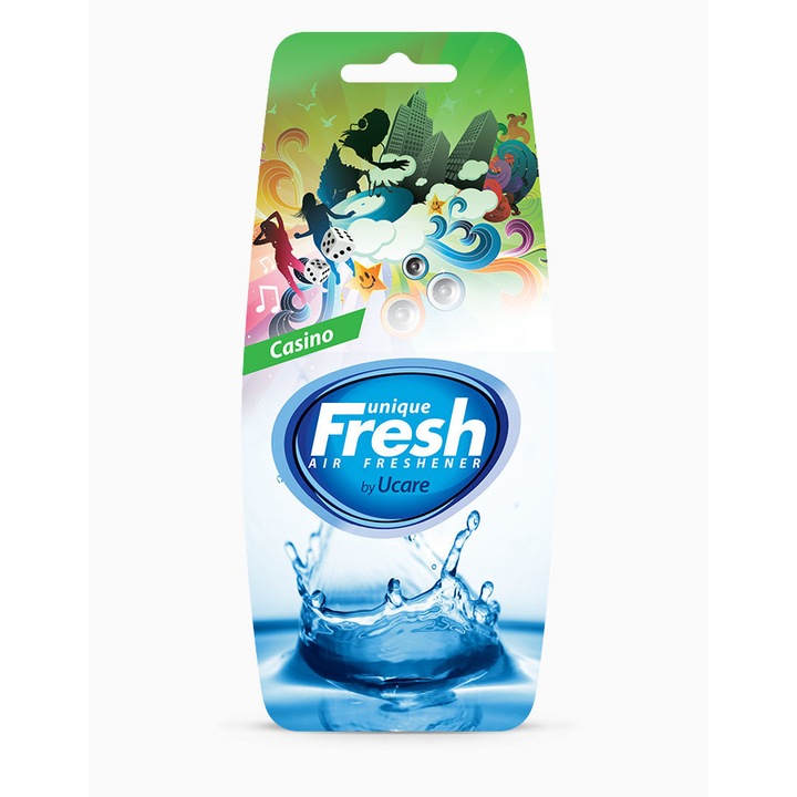 UCARE, Комплект от 3 броя ароматизатори за кола Unique Fresh, Aroma Casino