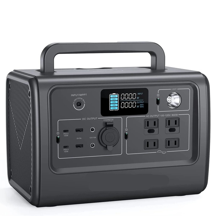 Соларен генератор, 220V, 700W, синусоида, 50Hz, щепсел KR, преносим, сив