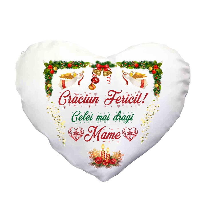 Perna pufoasa, inima Craciun Fericit Cea Mai Draga Mama, Fleece, Alb