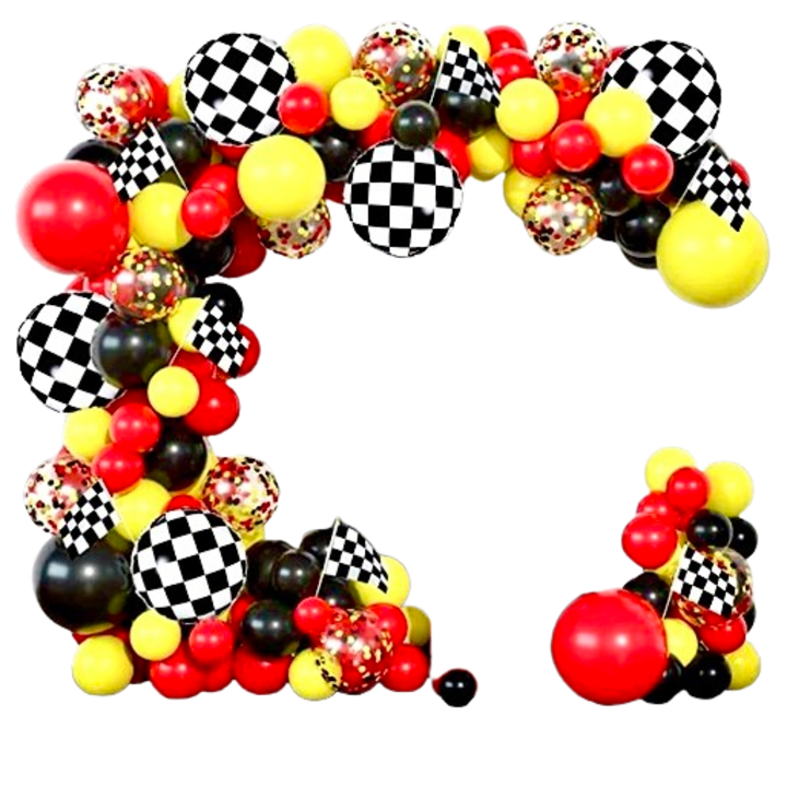 Set arcada baloane decorative Mickey Mouse din 224 piese, ANTADESIM, aranjament pentru petrecere, ideal pentru botez sau alte aniversari, latex calitate Extra, Rosu si Negru