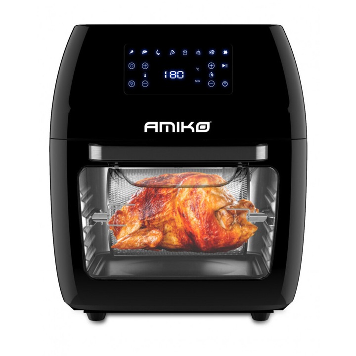 Friteuza cu grill si rotisor AMIKO A80, 12L, fara ulei, 1700 W