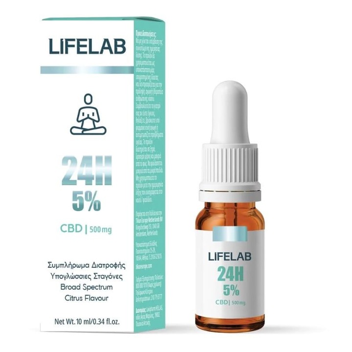 Lifelab 24H 5% CBD, supliment alimentar, 10ml, sublingual