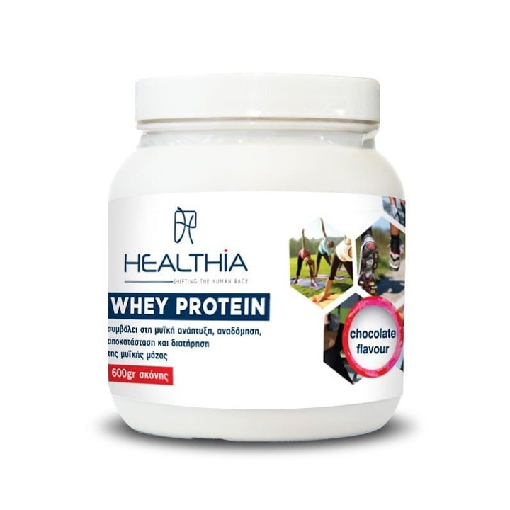 Pudra proteica Healthia, Ultra Premium WHEY, Ciocolata, 600g