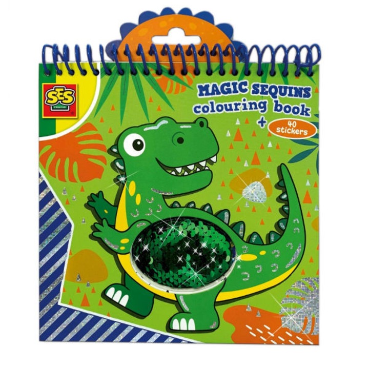 SES Creative книга за оцветяване с пайети и стикери - 19x20 см