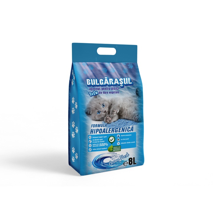 Higiénikus alom macskáknak tofu, óceán friss 8L