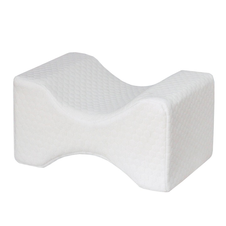 Ortopéd hab térdpárna, AllizBan, Memóriával hátfájás ellen, isiász, csípő, 25x20x15 cm, fehér