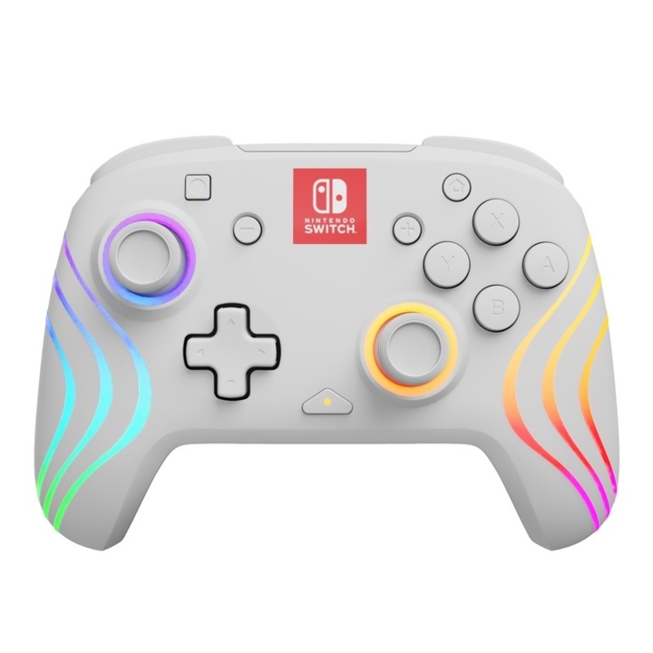 PDP Afterglow Wave, Nintendo Switch, RGB LED Lighting, Fehér, Vezeték Nélküli kontroller